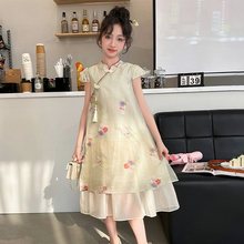 女童改良国风旗袍夏装连衣裙2024新款儿童新中式大童夏季公主裙子