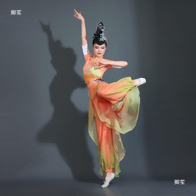 茶古典画女功服民间秧歌飘逸演出服抒乡村服装闲情古典舞采茶舞演