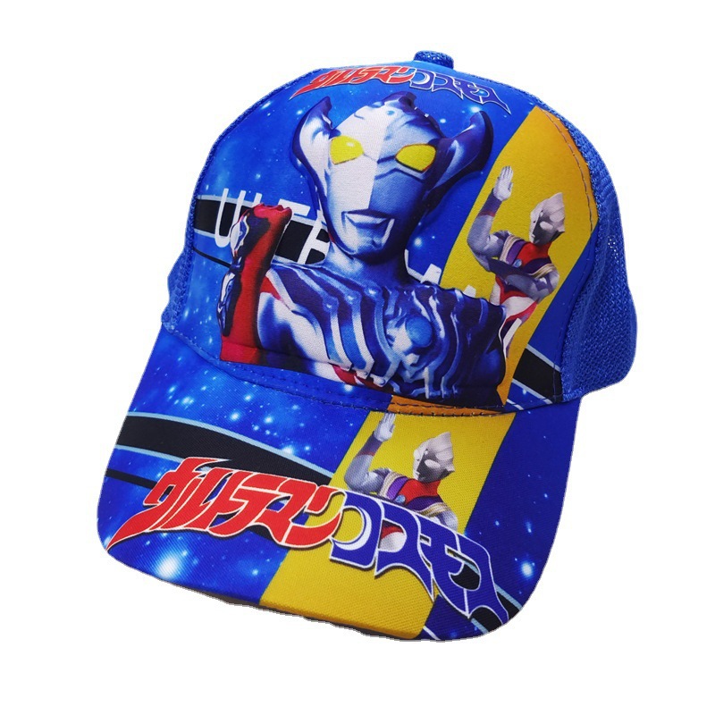 Cross-Border Three-Dimensional Ultraman Children's Baseball Cap Boys and Girls Cartoon 3D Printing Mesh Cap Peaked Cap Breathable Sun Hat