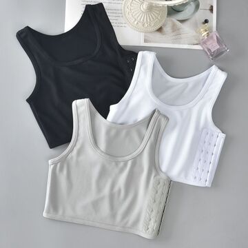 大胸显小les帅t束胸内衣女运动超平裹胸紧身缩塑胸显胸小背心学生