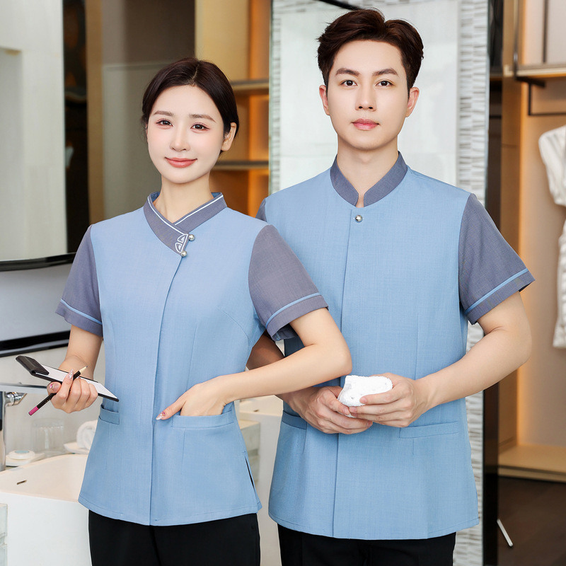 保洁服短袖夏装女酒店宾馆客房清洁员工装物业家政pa工作服印logo