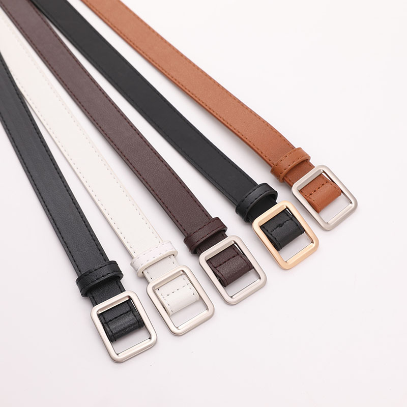 Factory Wholesale 2020 New Non-Hole Square Buckle Belt Women's All-Match Simple Retro Women's Belt Decoration Jeans Strap