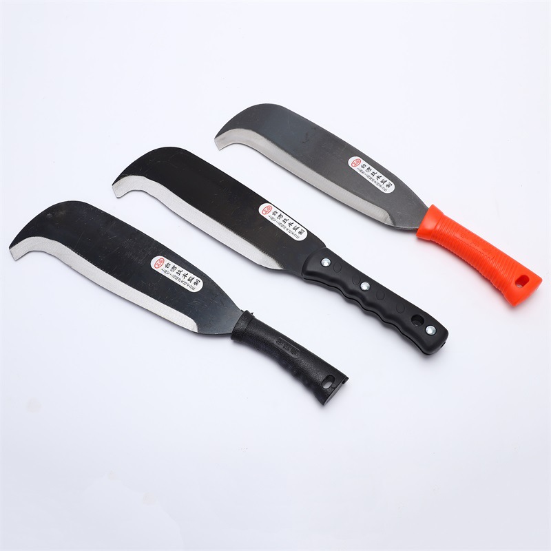 厂家直供新塑柄塑柄带勾大砍刀红柄砍柴刀园林农用镰刀批发