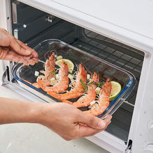 钢化玻璃烤盘长方形焗饭碗烤鱼盘家用耐微波炉烤箱烤肉烘焙盘子