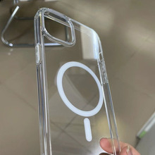 适用苹果15磁吸手机壳iPhone14magsafe透明磁吸壳苹果13手机硬壳