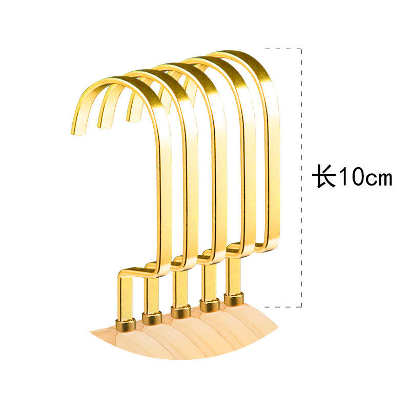 服装店实木衣架上的钩子配件挂钩钩头衣架勾加长铁钩电镀圆勾洗护