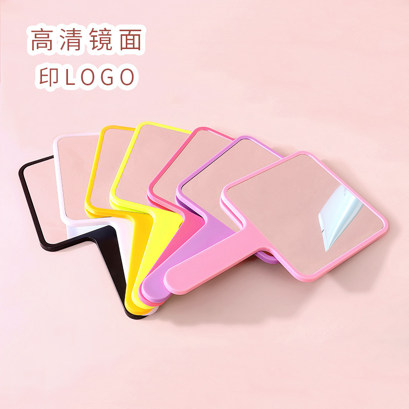 Single-Sided round Mirror Hand-Held Dressing Wholesale Makeup Handle Djy Mirror Portable Portable Makeup Beauty Small Mirror