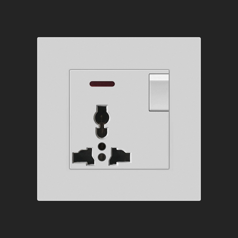 国际外贸万用港澳插座86型墙壁一开16a多功能三孔欧式开关插座