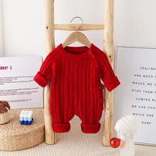 婴儿毛衣a类连体衣女童保暖简单宝宝针织衫套装男童秋冬装周岁女