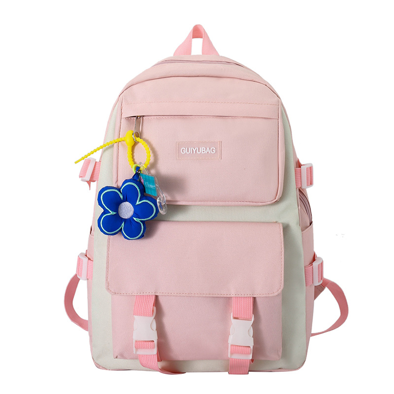 Color Matching Middle School and College Schoolbag Backpack Trendy Simple Female Student Travel Laptop Bag