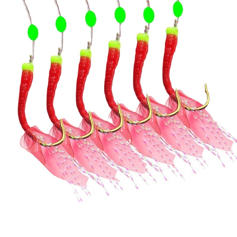 绿皮仿生串钩 拟饵鱼皮串钩仕挂翘嘴鱼钩 路亚飞蝇白条鲅鱼虾皮钩