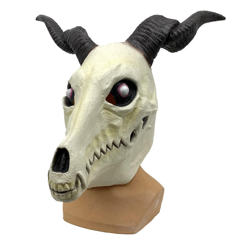 万圣节影视周边魔法使的新娘面具 山羊乳胶头套 化妆舞会派对道具