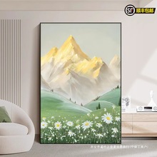 现代简约高级感山水客厅装饰画奶油风大幅玄关挂画沙发背景墙落地