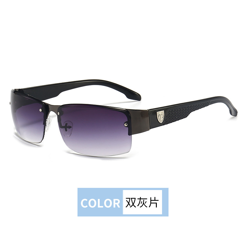 2022 New Fashion Semi-Rimless Sun-Shade Glasses Outdoor Driving Cool Sunglasses Men Cycling Driver Sunglasses for Fishing