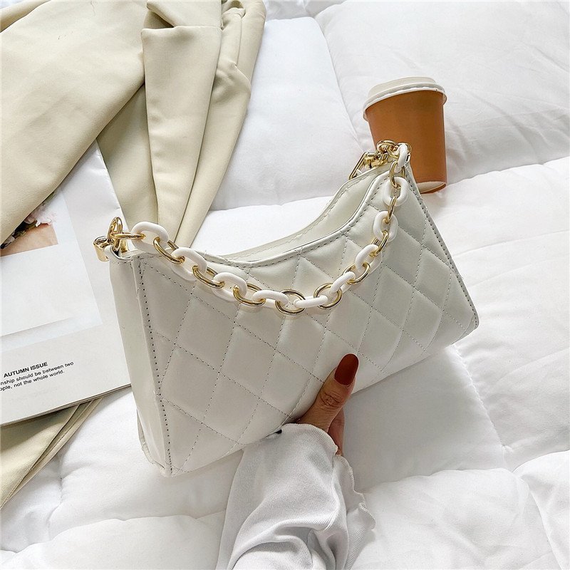 Spring and Summer Small Bags Women's 2021 New Fashion Rhombus Chain Bag Western Style Underarm Bag All-Matching Women's Shoulder Bag