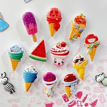 创意冰淇淋冰箱贴可爱卡通蛋糕冰箱贴3d食物树脂磁吸贴装饰摆件