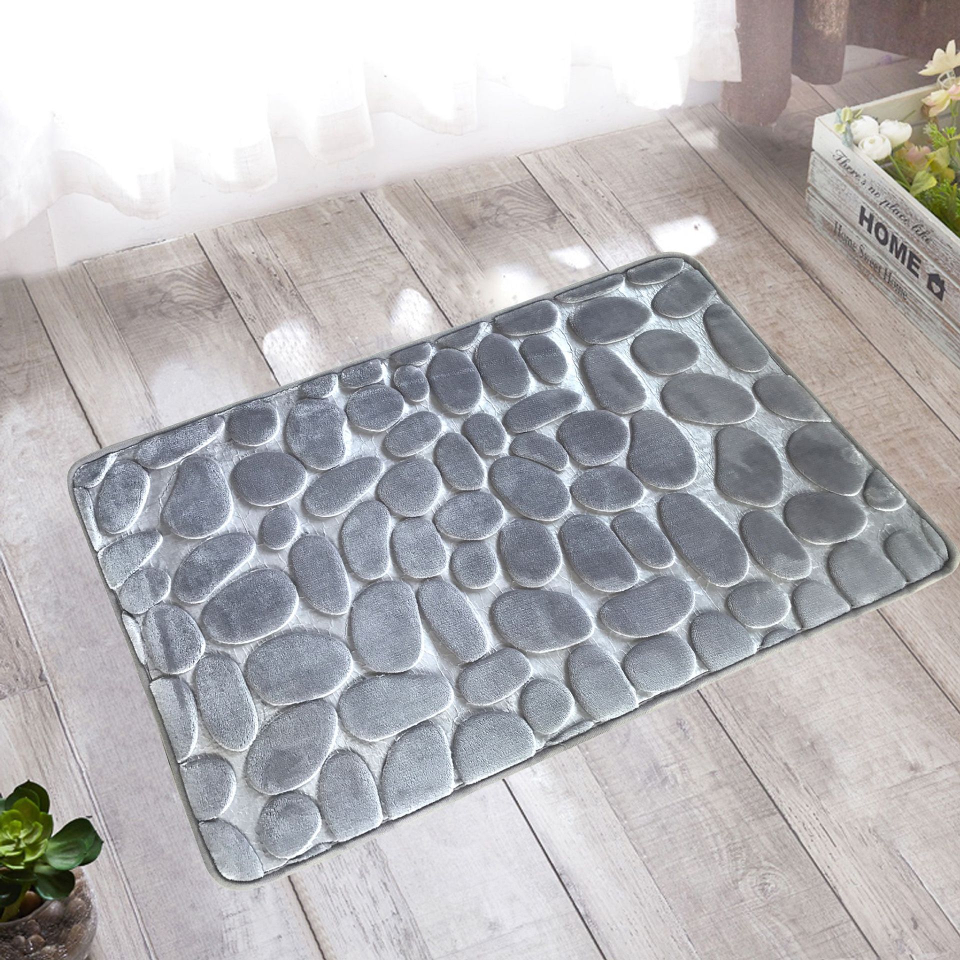 Amazon Hot Sale Stone Embossed Carpet Floor Mat Bedroom Doormat Kitchen Mat Bathroom Water-Absorbing Non-Slip Mat