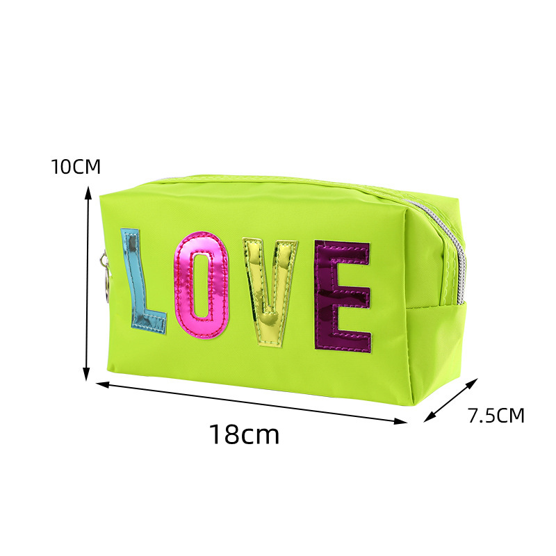 2023 New Korean Style PVC Cosmetic Bag Candy Color Love Wash Bag Large Capacity Portable Storage Bag