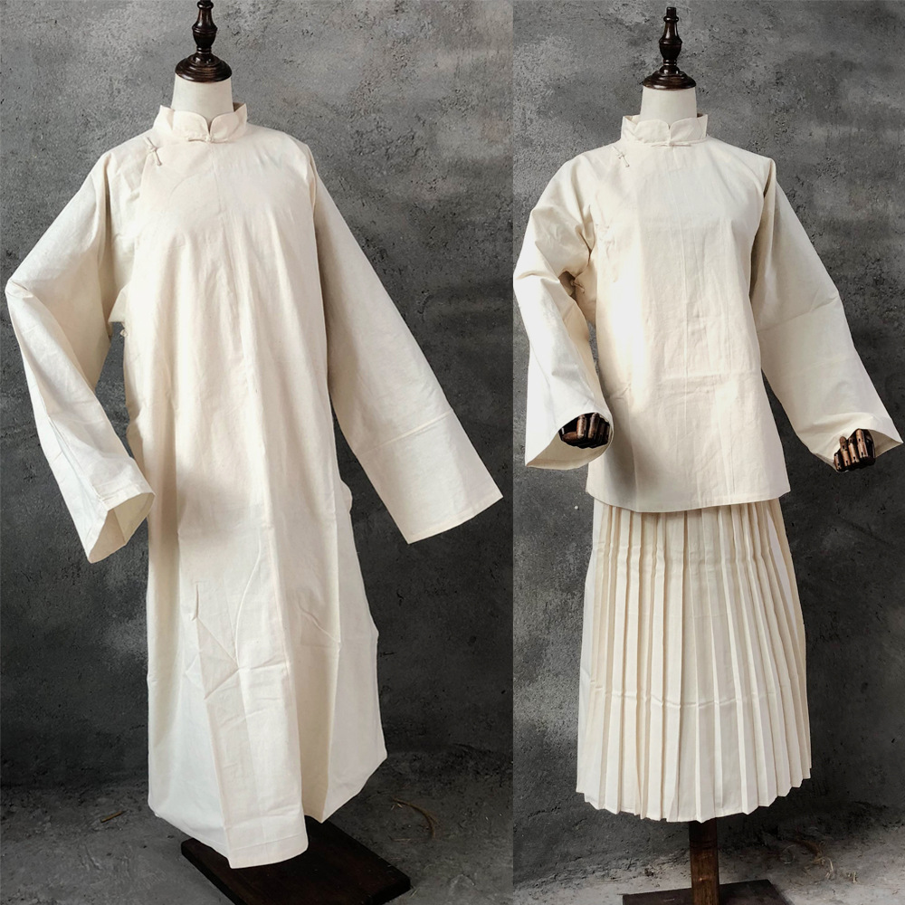 引路人孝服男女丧葬纯棉衣服白帽葬礼用品传统丧服孝衣裤套装包邮