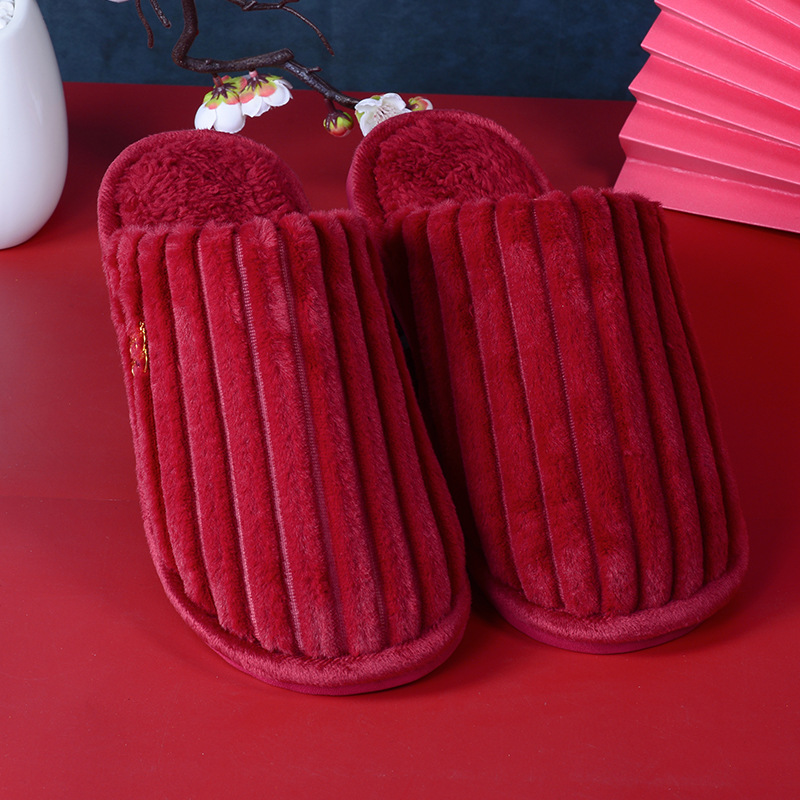 Spot Wedding Slippers Wedding Supplies Home Indoor Bowknot Slippers New Wedding Hall Red Slippers Wholesale