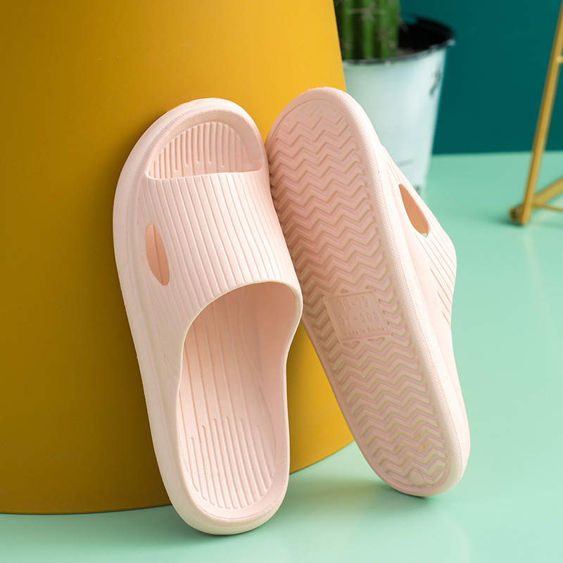 Home Slippers Women's Eva Medium Thick Bottom Men's Summer Light Couple Bathroom Home Women's Sandals Home Step Feeling Indoor