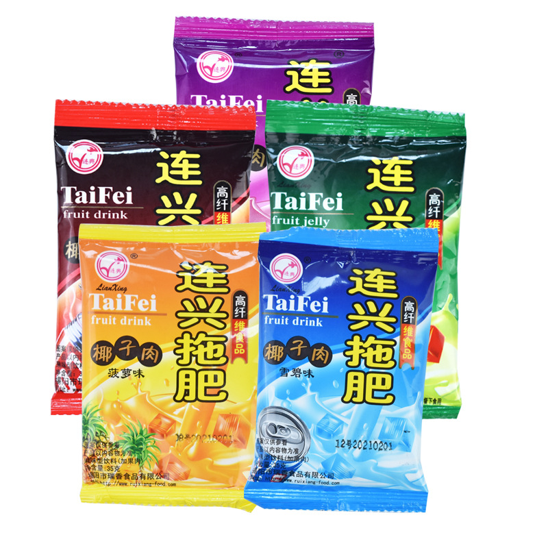 连兴拖肥椰子肉 椰果饮料独立小包装零食80后果冻布丁小时候