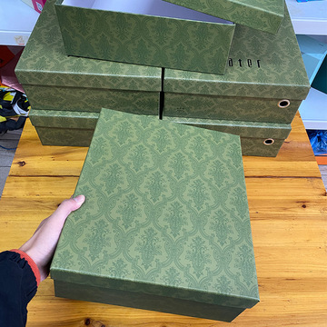 古绿鞋盒加厚天地盖衬衫盒古家包装盒现货纸盒加厚盒子高端包包盒