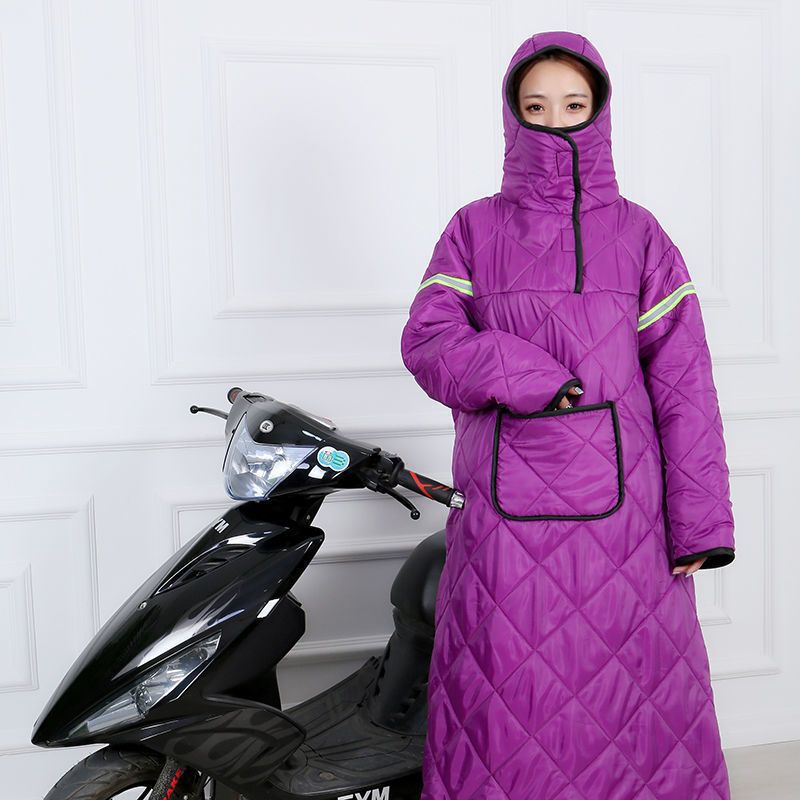冬天防冻骑车衣保暖加厚防寒防水男女通用挡风衣连帽电动车防风衣