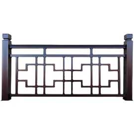 厂家定制新中式铝合金护栏家用阳台别墅庭院小区建筑栏杆铝防护栏