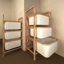 TQUI设计兔木质抽屉式收纳柜子加厚储物柜宿舍零食柜宝宝客厅柜子