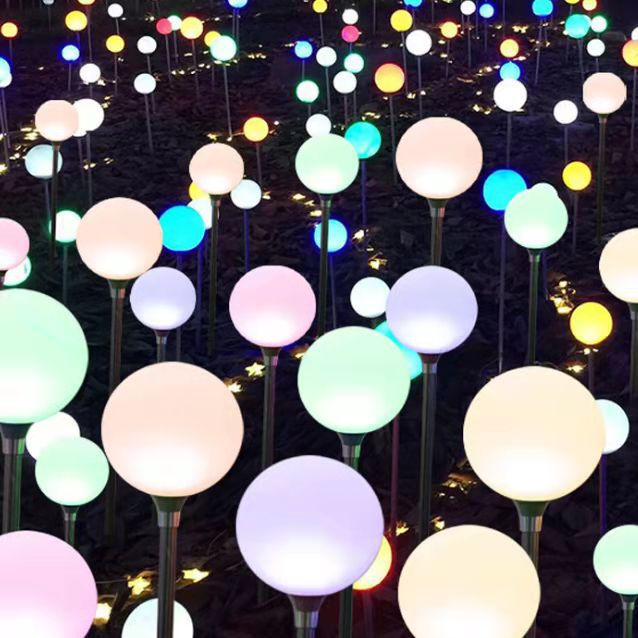 led圆球灯芦苇灯户外景观广场装饰插地灯直径8cm圆球厂家直销