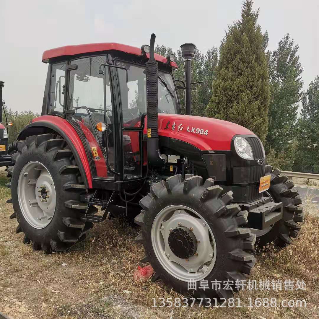 东方红lx804拖拉机 轮距可调一拖动力发动机平底盘前后配重齐全