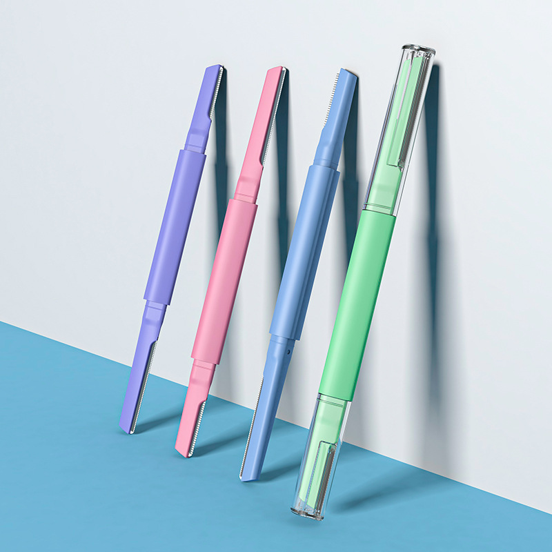 新款尔木安全型萄气双头修眉刀初学者防刮伤微距男女通用刮眉刀