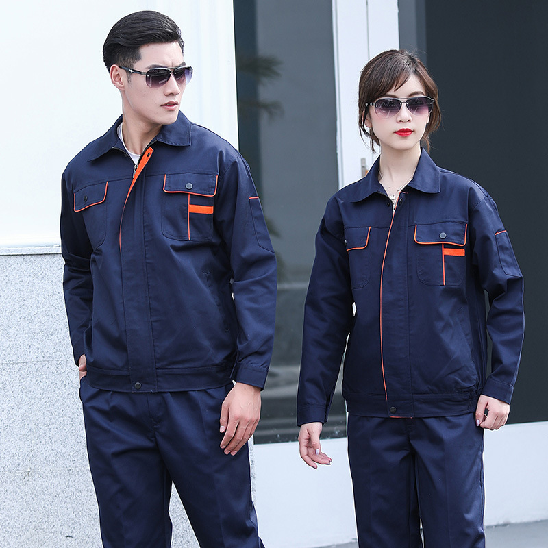 Long-Sleeved Overall Suit Men's Wear-Resistant Overalls Spring and Autumn Factory Workshop Workers Auto Repair Labor Protection Clothing Coat Thickened Wholesale