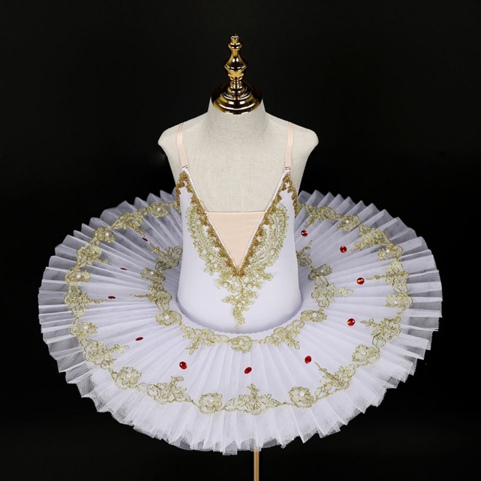 新款儿童芭蕾舞裙演出服天鹅湖女童吊带亮片专业芭蕾舞蓬蓬裙