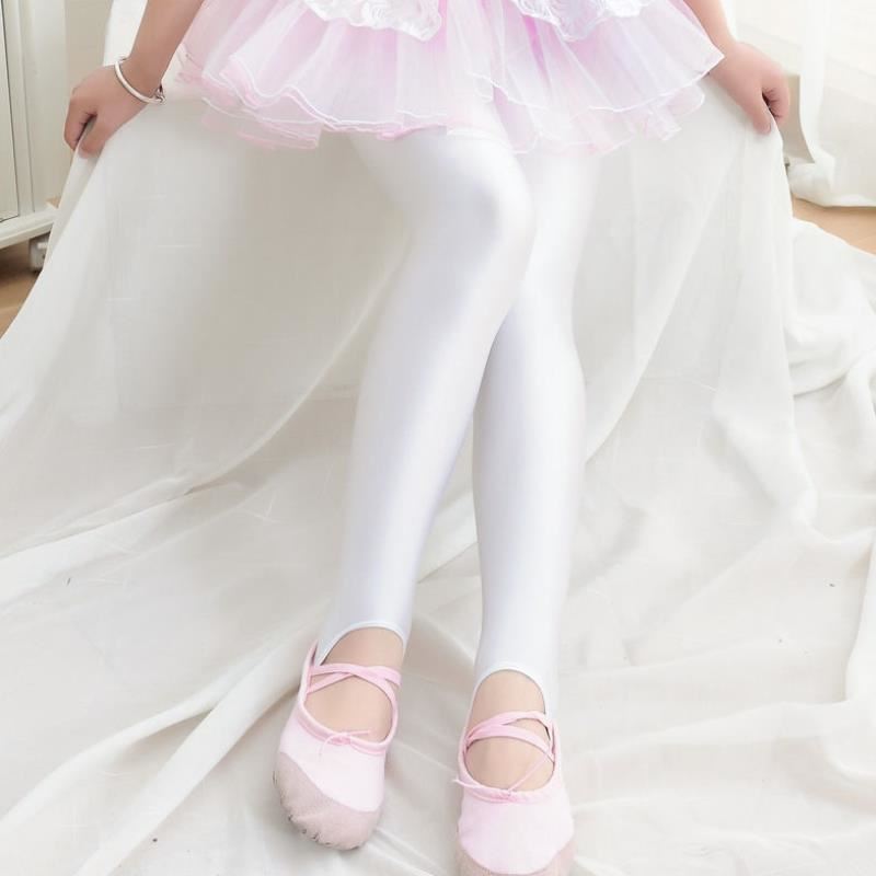 儿童打底裤舞蹈裤裤女童打底裤踩脚裤夏季薄款白色小孩健美裤