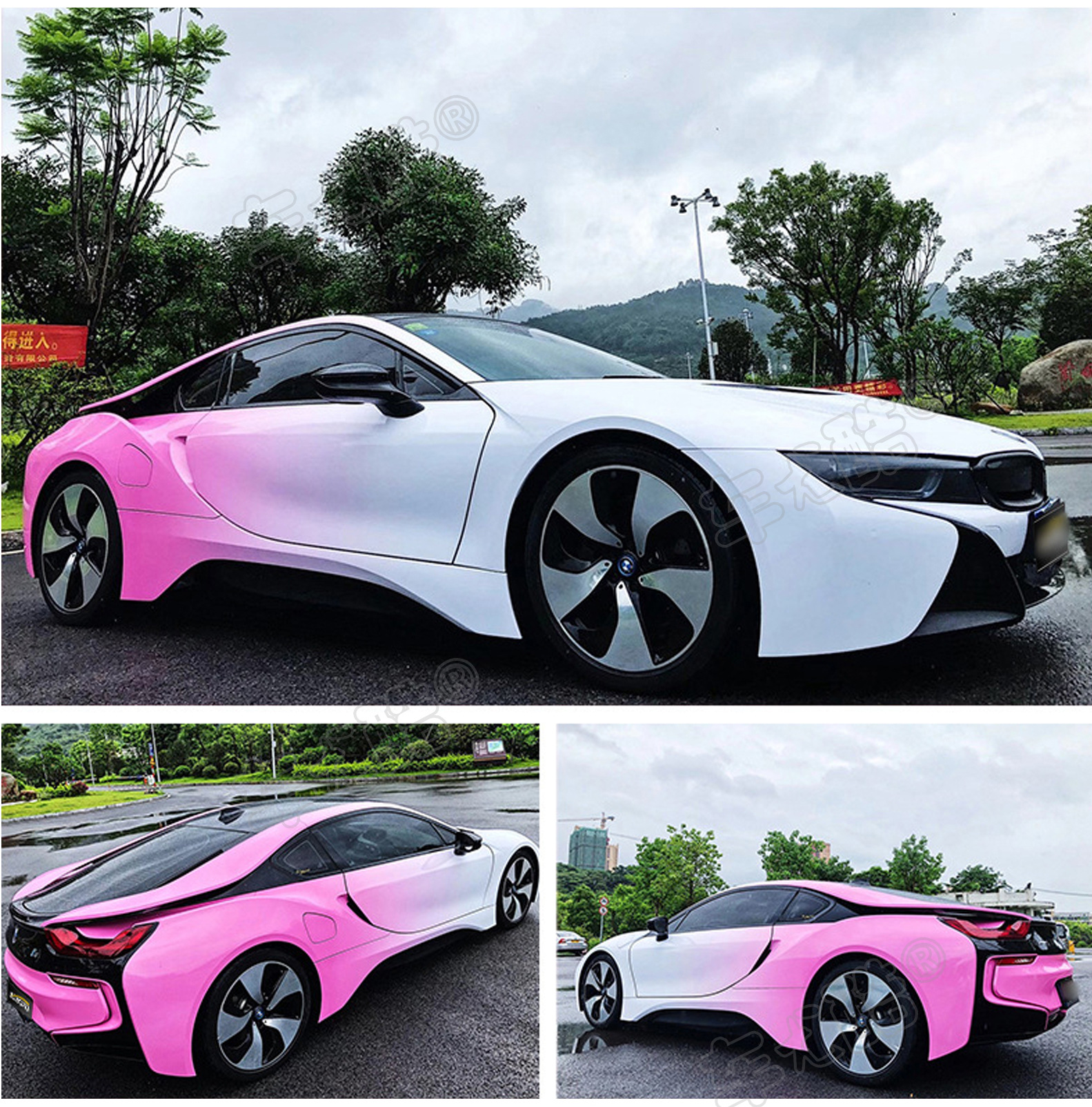 彩绘膜汽车改色膜 汽车涂鸦膜 个性改装车 渐变彩绘 汽车贴膜贴纸