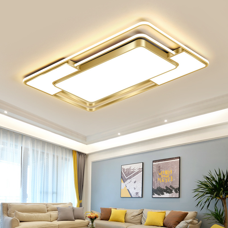 金色客厅大灯现代简约led吸顶灯大气全屋套餐组合支持天猫小爱