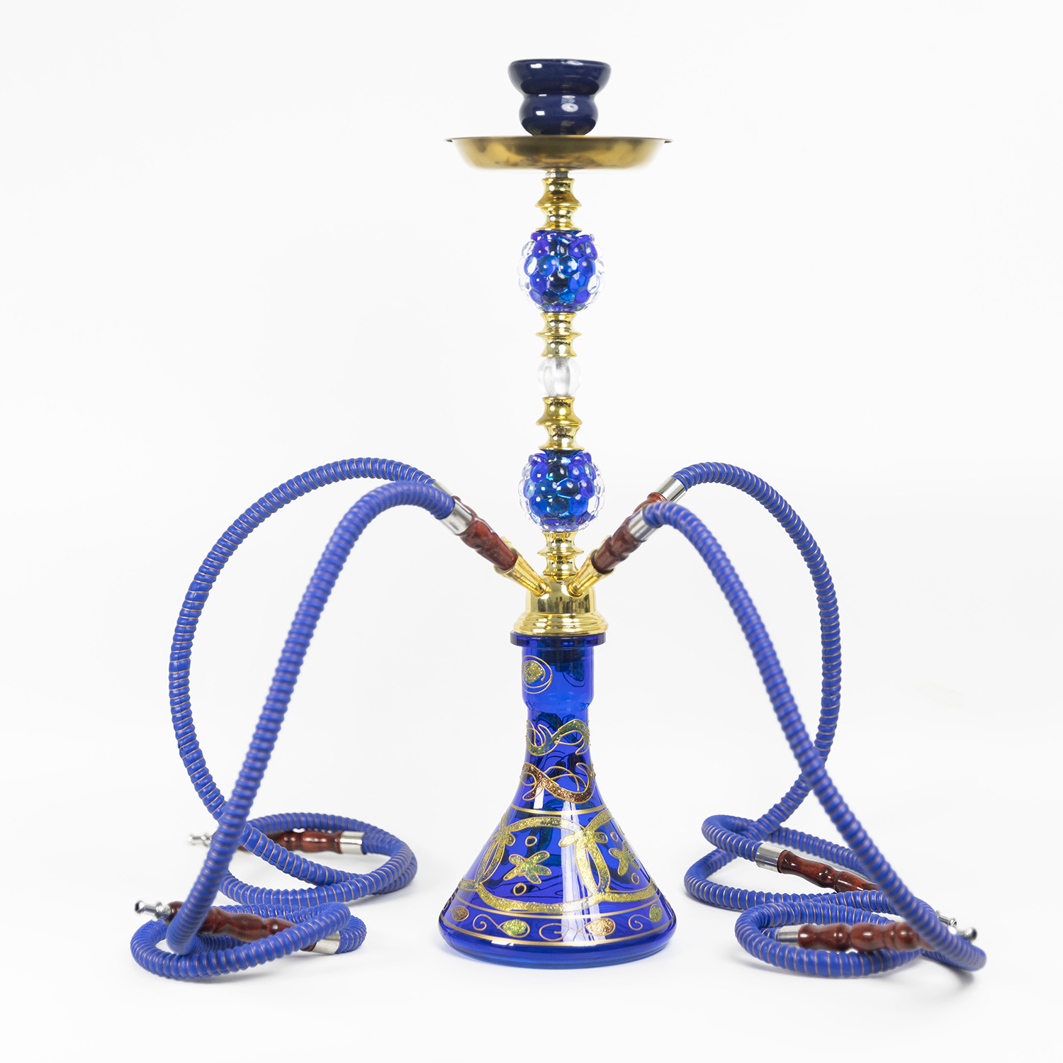 跨境新品厂家阿拉伯水烟壶烟具套装双管三四管高档烟枪杆玻璃烟斗