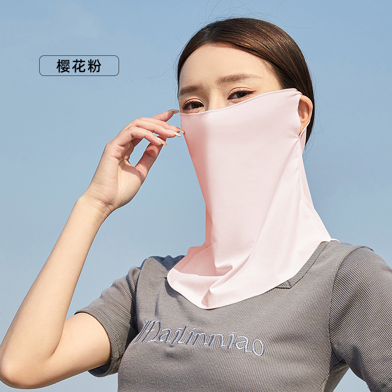 Ice Silk Sun Protection Mask Female Summer Uv Protection Neck Sun Protection Breathable Cycling Sun Protection Veil Face Towel Ear Mask