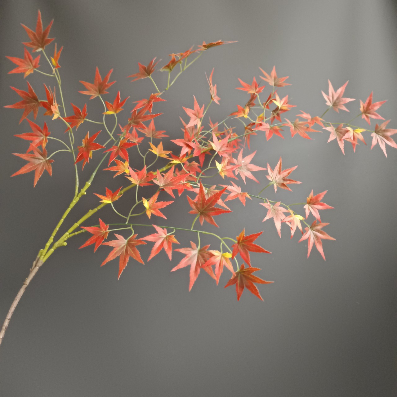 仿真叶材7头单枝枫叶红枫叶植物叶材 新中式样板间
