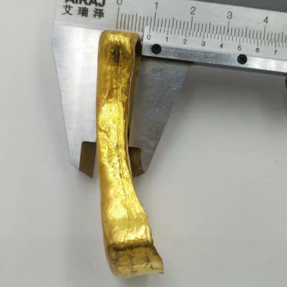 古玩收藏大清乾隆十年鎏金金凤祥赤足金锭金条摆件手把件古钱古币