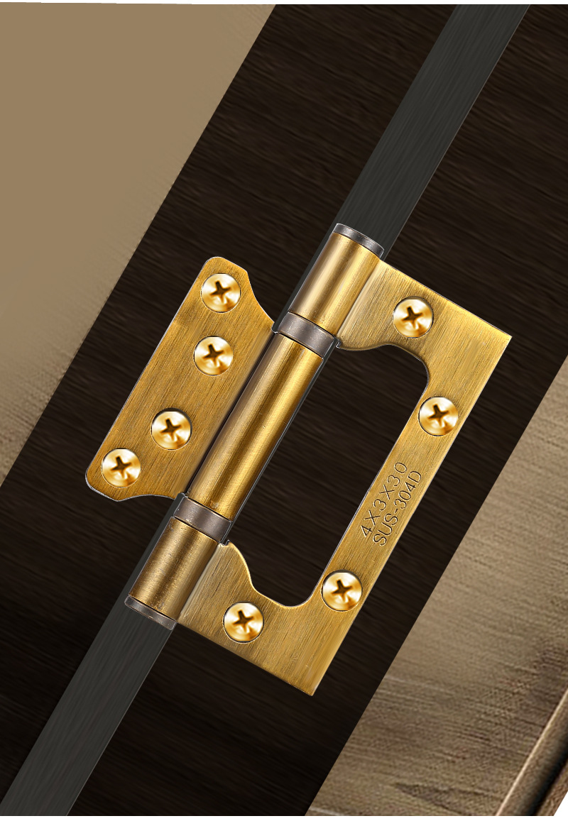 家用卧室金色门锁套装 房门锌合金平开合页加厚静音门吸门锁套餐