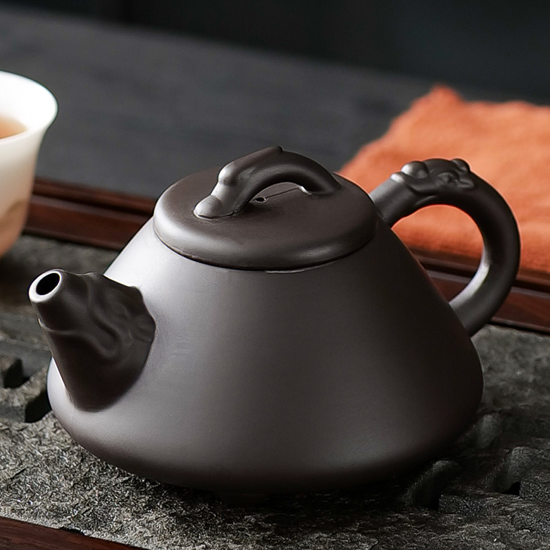 紫砂壶龙头石瓢壶手工浮雕龙功夫茶壶可养纯色茶具泡茶器高档礼盒
