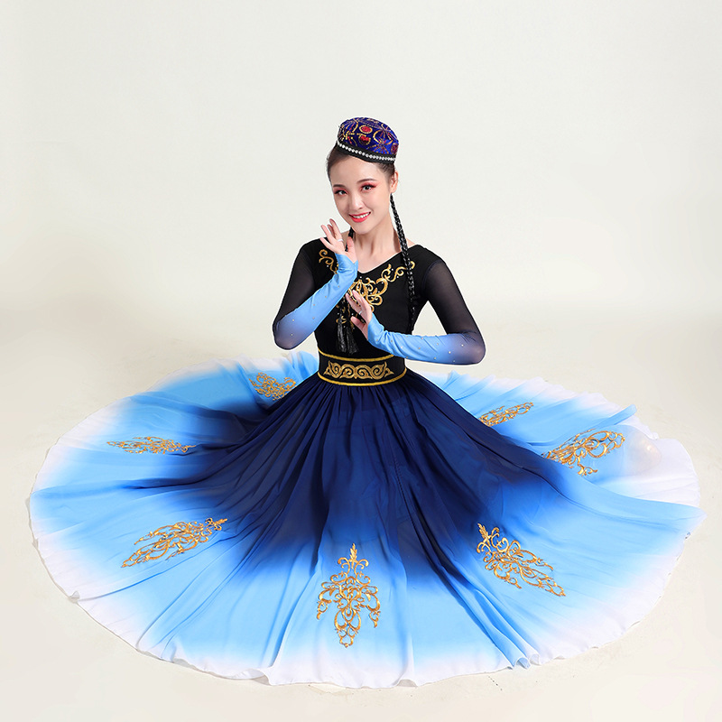 新疆舞蹈演出服少数民族服装女回族维吾尔族维吾族舞蹈服新疆舞