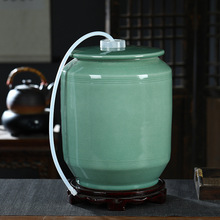 景德镇陶瓷水缸10/20/50斤装家用纯净水桶泡茶储酒油罐热抽水壶无