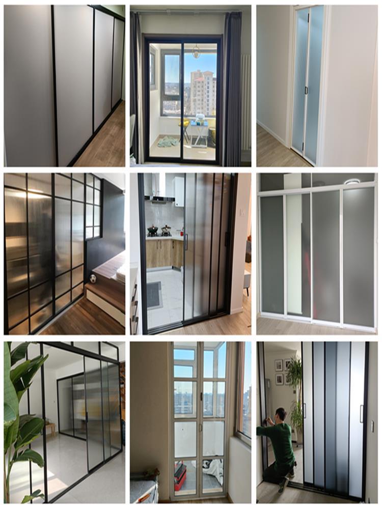 厨房折叠门北京推拉门极窄边长虹玻璃门卫生间三联动隔断门独立站