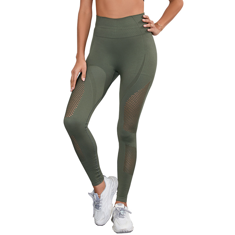 No Embarrassment Line Peach Hip Raise Yoga Pants High Waist Belly Contracting Running Fitness Pants European and American Sports Outerwear Skinny Pants for Women