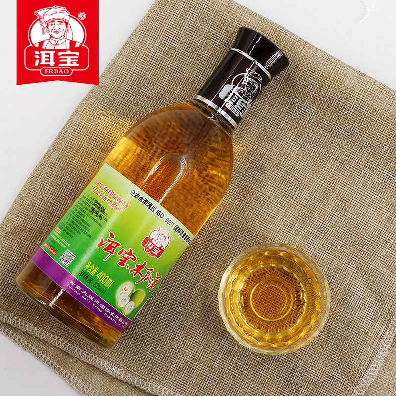 洱宝 木瓜酒400ml/瓶装 云南大理酸木瓜粮食酒泡制 22度低度果酒