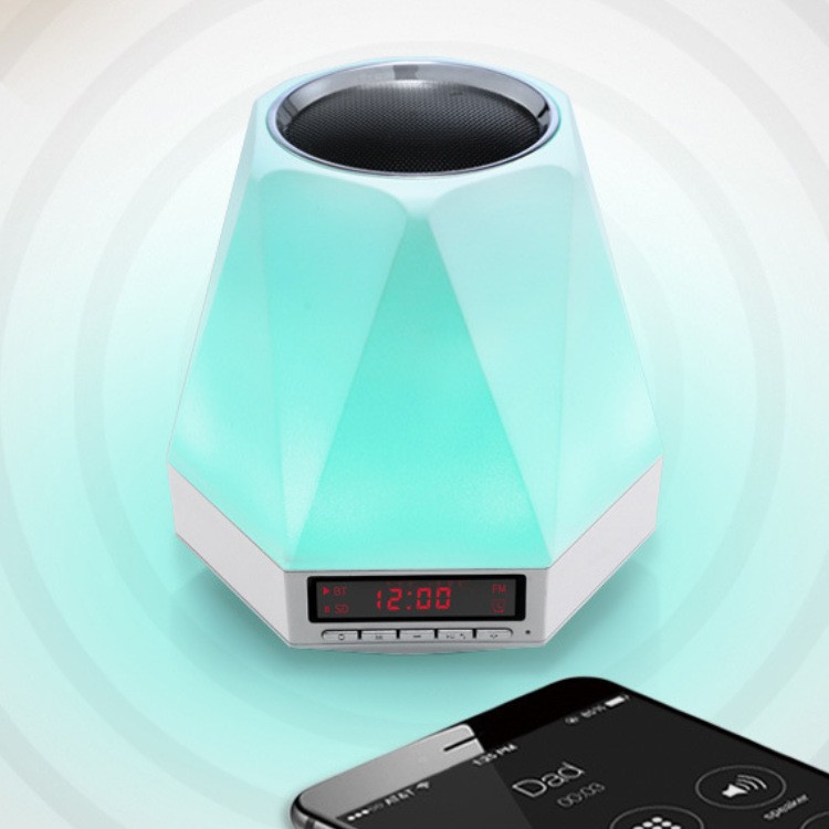 Creative Led Seven-Color Lights Alarm Clock Bluetooth Speaker USB Charging Outdoor Household Atmosphere Small Night Lamp Wireless Mini-Speaker